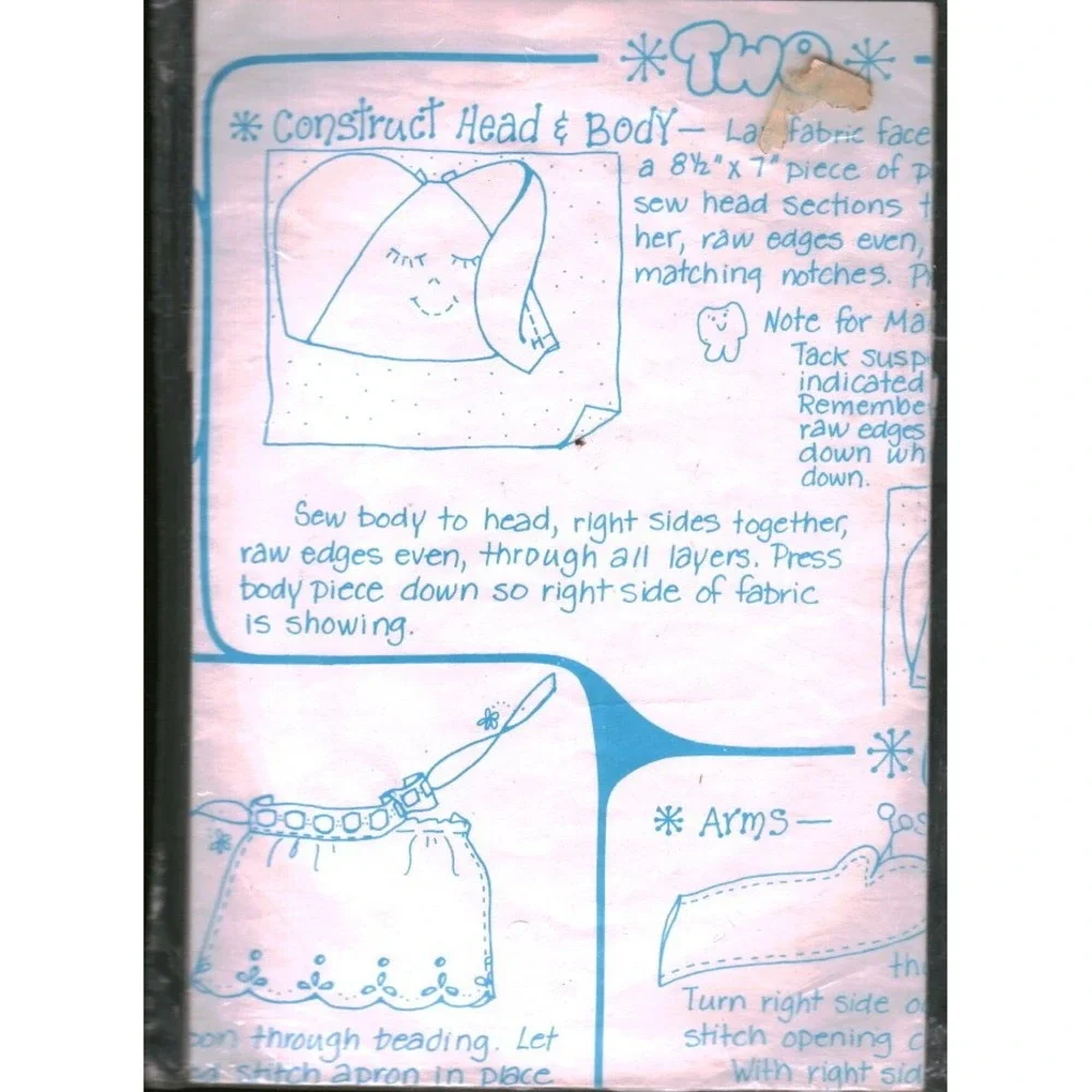 Vintage Mark and Molly Molar Soft Sculpture Sewing Pattern Tooth Fairy Doll 6431
